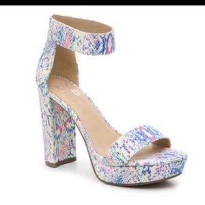 Mix No 6 animal print platform heels